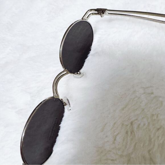Betsy Black with Silver Rim Round Sunglasses - Picture 10 of 14